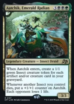 Aatchik, Emerald Radian (foil) - Aetherdrift Prerelease Promo's