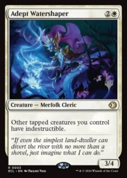 Adept Watershaper (foil) - Lorwyn Eclipsed Planeswalker Stamped