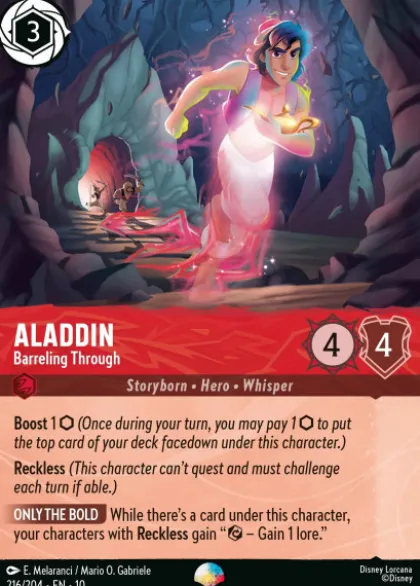 Aladdin, Barreling Through (foil) (borderless) - Whispers in the Well