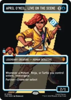 April O'Neil, Live on the Scene (#84) (surge foil) (borderless) - Teenage Mutant Ninja Turtles Eternal-Legal Varianten