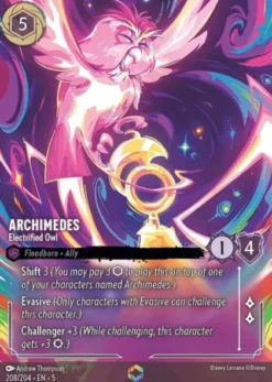 Archimedes, Electrified Owl (foil) (borderless) - Shimmering Skies