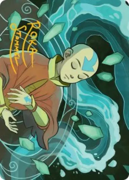Art Card 45: Aang, at the Crossroads (signed) - Avatar: The Last Airbender Art Series