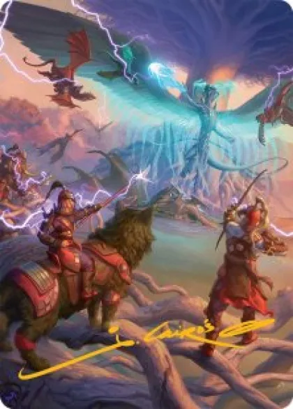 Art Card 50: All-Out Assault (signed) - Tarkir: Dragonstorm Art Series