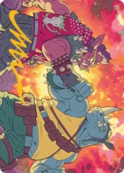 Art Card 29: Bebop & Rocksteady (signed) - Teenage Mutant Ninja Turtles Art Series