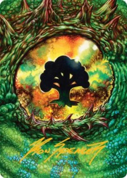 Art Card 32: Forest (signed) - Tarkir: Dragonstorm Art Series
