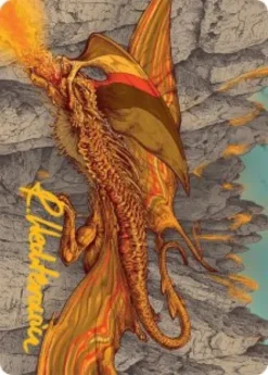 Art Card 34: Magmatic Hellkite (signed) - Tarkir: Dragonstorm Art Series