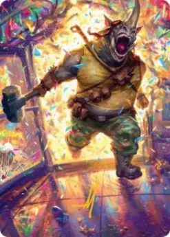 Art Card 54: Rocksteady, Rowdy Rhino (signed) - Teenage Mutant Ninja Turtles Art Series