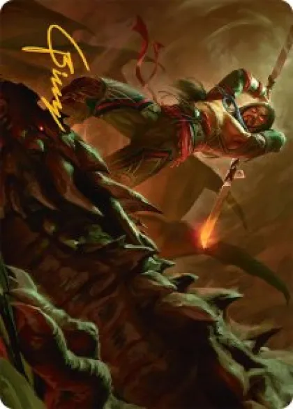 Art Card 18: Sarkhan's Resolve (signed) - Tarkir: Dragonstorm Art Series