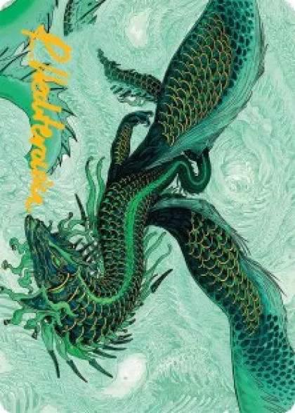 Art Card 38: Teval, Arbiter of Virtue (signed) - Tarkir: Dragonstorm Art Series
