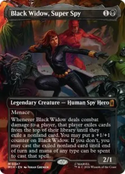 Black Widow, Super Spy (#347) (foil) (borderless) - Marvel Super Heroes Varianten