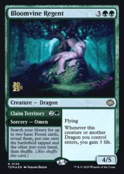 Bloomvine Regent // Claim Territory (foil) - Tarkir: Dragonstorm Prerelease Promo's