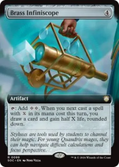 Brass Infiniscope (extended art) - Secrets of Strixhaven Commander Varianten
