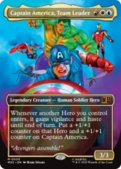 Captain America, Team Leader (#5) (borderless) - Marvel Super Heroes Commander