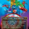 Captain America, Team Leader (#879) (surge foil) (borderless) - Marvel Super Heroes Commander