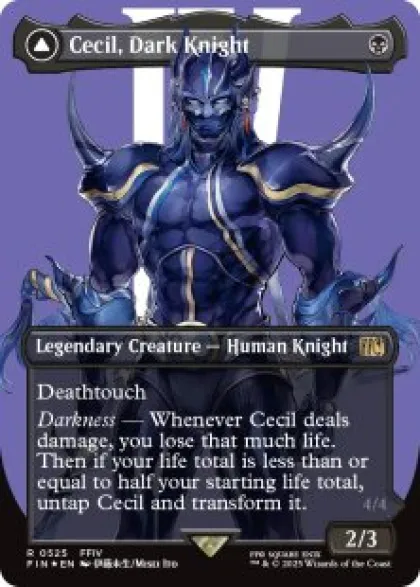 Cecil, Dark Knight (#525) (surge foil) (borderless) - Final Fantasy Varianten