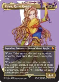 Celes, Rune Knight (#201) (borderless) - Final Fantasy Commander Varianten