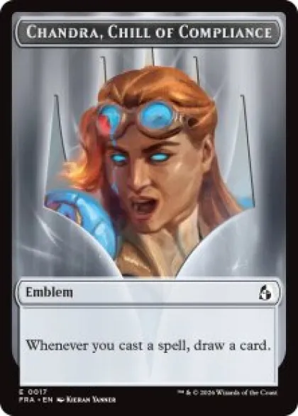 Chandra, Chill of Compliance emblem (foil) - Reality Fracture