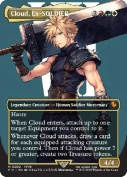 Cloud, Ex-SOLDIER (#202) (foil) (borderless) - Final Fantasy Commander Varianten