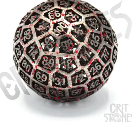 Critstones - Hollow Metal Dice D100: Centigrave (1-delig)