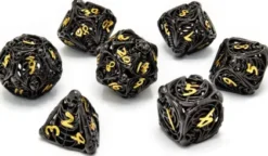 CritStones - Hollow Metal Dice Set: Soulreaper Gold (7-delig)