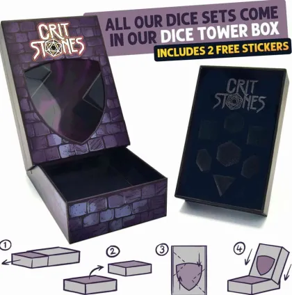 CritStones - Liquid Core Dice Set: Orbital Tide - Silver Ink (7-delig)