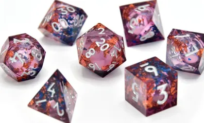 CritStones - Liquid Core Dice Set: Fey Mist (7-delig)