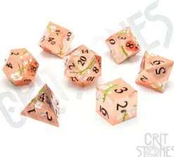 CritStones - Metal Dice Set: Pink Blossom (7-delig)