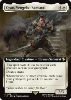 Cyan, Vengeful Samurai (foil) (extended art) - Final Fantasy Commander Varianten