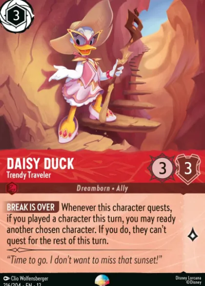 Daisy Duck, Trendy Traveler (foil) (borderless) - Wilds Unknown