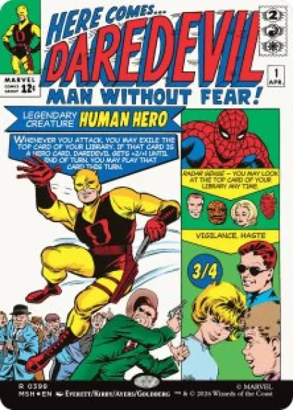 Daredevil, Man Without Fear (#398) (foil) (borderless) - Marvel Super Heroes Varianten