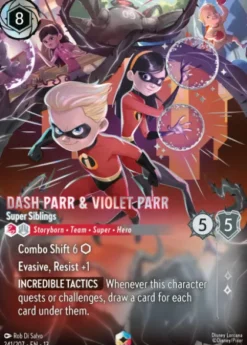 Dash Parr & Violet Parr, Super Siblings (foil) (borderless) - Attack of the Vine!