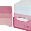 Deckbox Satin Cube Pink with Silver Glitter