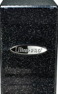 Deckbox Satin Tower Black with Silver Glitter