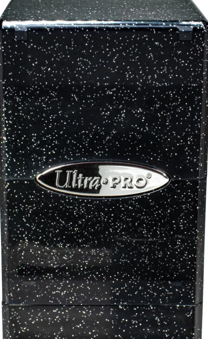 Deckbox Satin Tower Black with Silver Glitter
