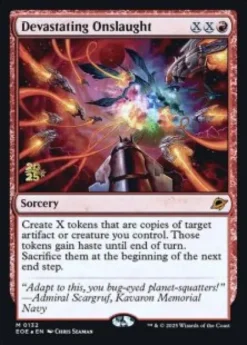 Devastating Onslaught (foil) - Edge of Eternities prerelease Promo's