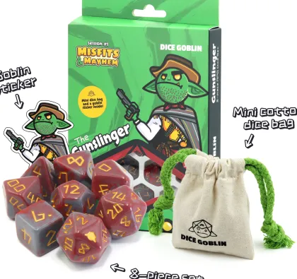 Dice Goblin - Session #1 RPG Dice Set: The Gunslinger (8 stuks)