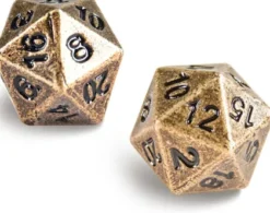 Dice Set D20 Heavy Metal: Antique Bronze (2 stuks)
