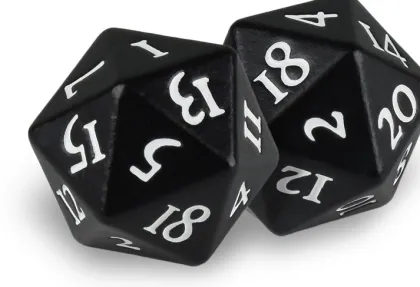 Dice Set D20 Heavy Metal: Black (2 stuks)