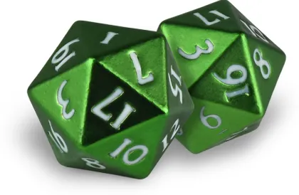 Dice Set D20 Heavy Metal: Green (2 stuks)