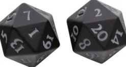 Dice Set D20 Vivid Heavy Metal: Black (2 stuks)
