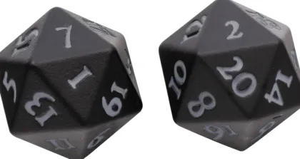 Dice Set D20 Vivid Heavy Metal: Black (2 stuks)