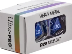 Dice Set D20 Vivid Heavy Metal: Blue (2 stuks)