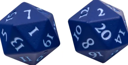 Dice Set D20 Vivid Heavy Metal: Blue (2 stuks)