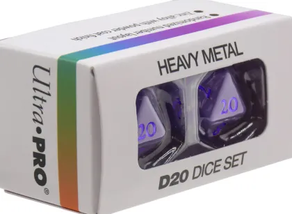 Dice Set D20 Vivid Heavy Metal: Purple (2 stuks)