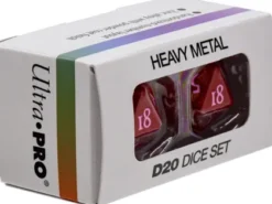 Dice Set D20 Vivid Heavy Metal: Red (2 stuks)