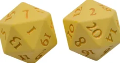 Dice Set D20 Vivid Heavy Metal: Yellow (2 stuks)