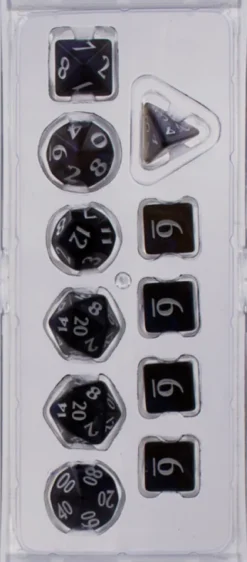 Dice Set Eclipse: Jet Black (11-delig)