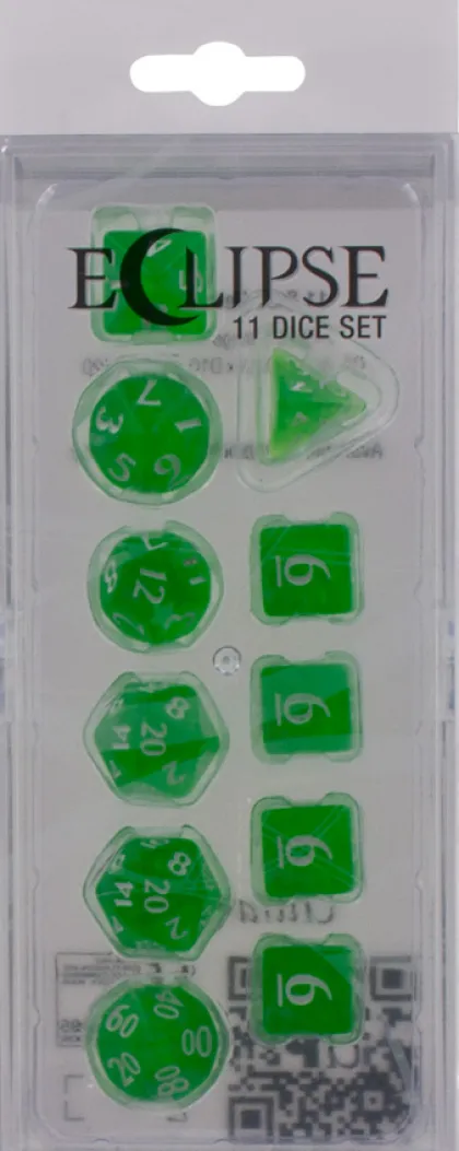 Dice Set Eclipse: Lime Green (11-delig)