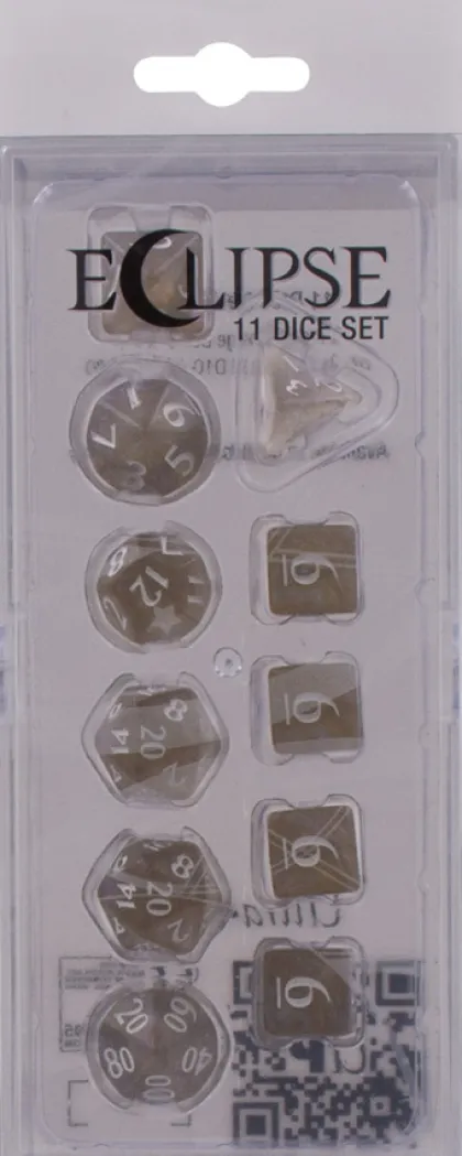 Dice Set Eclipse: Smoke Grey (11-delig)
