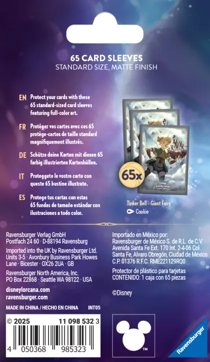 Disney Lorcana - Reign of Jafar Card Sleeves: Tinkerbell (65 stuks)